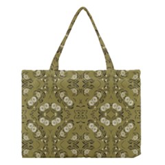 Folk Flowers Print Floral Pattern Ethnic Art Medium Tote Bag by Eskimos