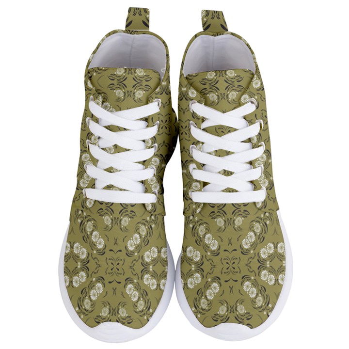 Folk flowers print Floral pattern Ethnic art Women s Lightweight High Top Sneakers