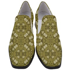 Folk Flowers Print Floral Pattern Ethnic Art Women Slip On Heel Loafers by Eskimos