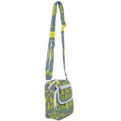 Folk Flowers Print Floral Pattern Ethnic Art Shoulder Strap Belt Bag by Eskimos