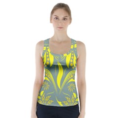 Folk Flowers Print Floral Pattern Ethnic Art Racer Back Sports Top by Eskimos