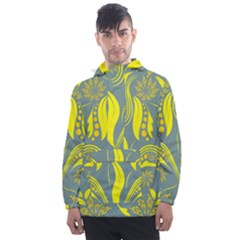 Folk Flowers Print Floral Pattern Ethnic Art Men s Front Pocket Pullover Windbreaker