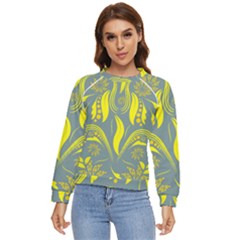 Folk Flowers Print Floral Pattern Ethnic Art Women s Long Sleeve Raglan Tee