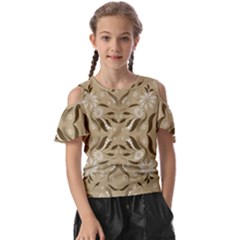 Folk Flowers Print Floral Pattern Ethnic Art Kids  Butterfly Cutout Tee