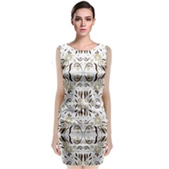 Folk Flowers Print Floral Pattern Ethnic Art Classic Sleeveless Midi Dress by Eskimos