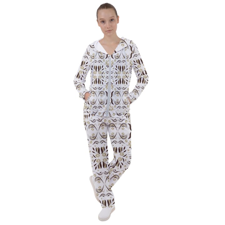 Folk flowers print Floral pattern Ethnic art Women s Tracksuit