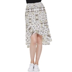 Folk Flowers Print Floral Pattern Ethnic Art Frill Hi Low Chiffon Skirt by Eskimos