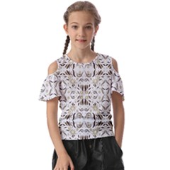 Folk Flowers Print Floral Pattern Ethnic Art Kids  Butterfly Cutout Tee