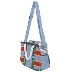 Abstract Pattern Geometric Backgrounds   Rope Handles Shoulder Strap Bag by Eskimos