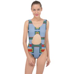 Abstract Pattern Geometric Backgrounds   Center Cut Out Swimsuit by Eskimos