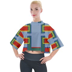 Abstract Pattern Geometric Backgrounds   Mock Neck Tee by Eskimos