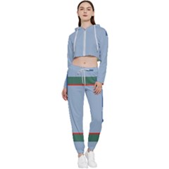 Abstract Pattern Geometric Backgrounds   Cropped Zip Up Lounge Set