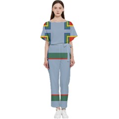 Abstract Pattern Geometric Backgrounds   Batwing Lightweight Jumpsuit by Eskimos