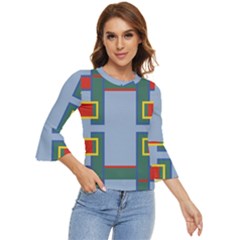 Abstract Pattern Geometric Backgrounds   Bell Sleeve Top