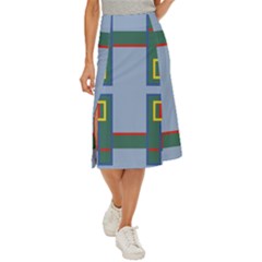 Abstract Pattern Geometric Backgrounds   Midi Panel Skirt by Eskimos