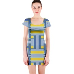 Abstract Pattern Geometric Backgrounds   Short Sleeve Bodycon Dress by Eskimos