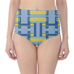 Abstract Pattern Geometric Backgrounds   Classic High-waist Bikini Bottoms by Eskimos