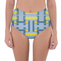 Abstract Pattern Geometric Backgrounds   Reversible High-waist Bikini Bottoms by Eskimos