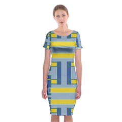 Abstract Pattern Geometric Backgrounds   Classic Short Sleeve Midi Dress by Eskimos