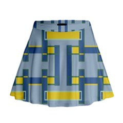 Abstract Pattern Geometric Backgrounds   Mini Flare Skirt by Eskimos