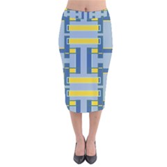 Abstract Pattern Geometric Backgrounds   Velvet Midi Pencil Skirt by Eskimos