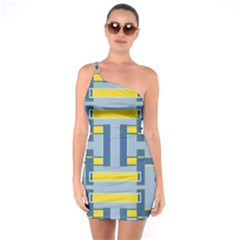 Abstract Pattern Geometric Backgrounds   One Soulder Bodycon Dress by Eskimos