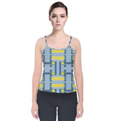 Abstract Pattern Geometric Backgrounds   Velvet Spaghetti Strap Top by Eskimos