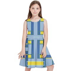 Abstract Pattern Geometric Backgrounds   Kids  Skater Dress by Eskimos