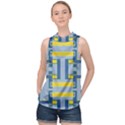 Abstract pattern geometric backgrounds   High Neck Satin Top View1