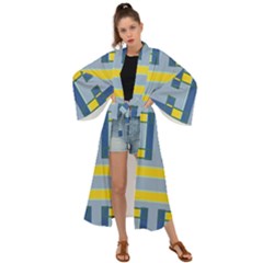 Abstract Pattern Geometric Backgrounds   Maxi Kimono by Eskimos