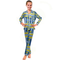 Abstract Pattern Geometric Backgrounds   Kid s Satin Long Sleeve Pajamas Set