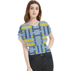 Abstract Pattern Geometric Backgrounds   Butterfly Chiffon Blouse