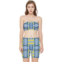 Abstract Pattern Geometric Backgrounds   Stretch Shorts And Tube Top Set