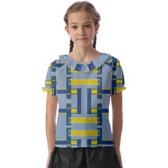 Abstract Pattern Geometric Backgrounds   Kids  Frill Chiffon Blouse by Eskimos