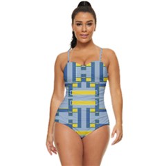 Abstract Pattern Geometric Backgrounds   Retro Full Coverage Swimsuit