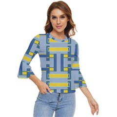 Abstract Pattern Geometric Backgrounds   Bell Sleeve Top