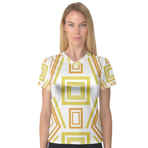 Abstract Pattern Geometric Backgrounds   V-neck Sport Mesh Tee by Eskimos