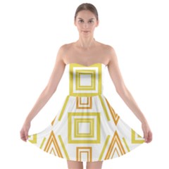 Abstract Pattern Geometric Backgrounds   Strapless Bra Top Dress by Eskimos