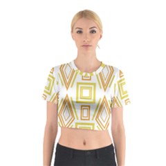 Abstract Pattern Geometric Backgrounds   Cotton Crop Top by Eskimos