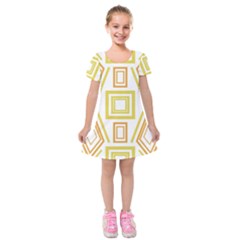 Abstract Pattern Geometric Backgrounds   Kids  Short Sleeve Velvet Dress by Eskimos