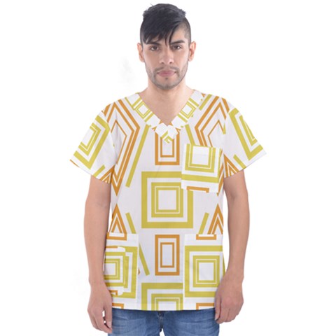 Abstract Pattern Geometric Backgrounds   Men s V-neck Scrub Top by Eskimos