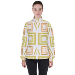 Abstract Pattern Geometric Backgrounds   Women s High Neck Windbreaker by Eskimos