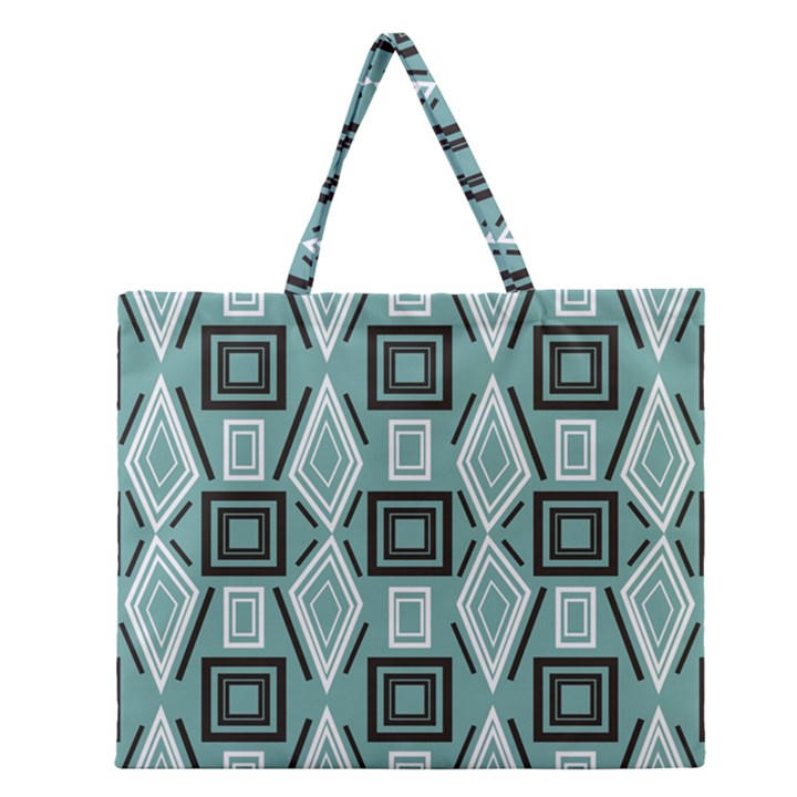 Abstract geometric design   geometric fantasy   Zipper Large Tote Bag