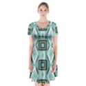 Abstract geometric design   geometric fantasy   Short Sleeve V-neck Flare Dress View1