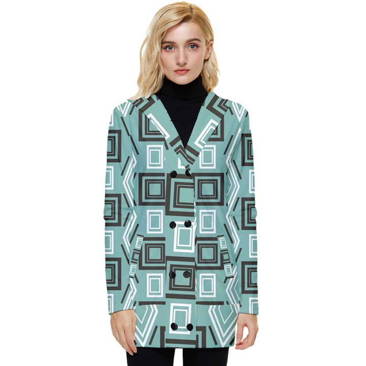 Abstract geometric design   geometric fantasy   Button Up Hooded Coat 