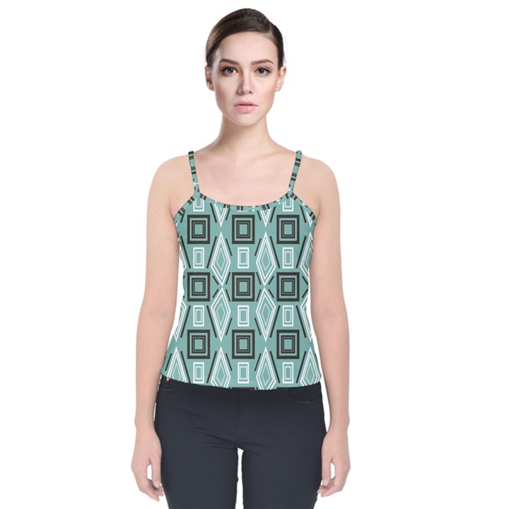 Abstract geometric design   geometric fantasy   Velvet Spaghetti Strap Top