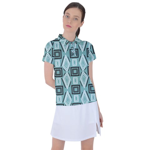 Abstract Geometric Design   Geometric Fantasy   Women s Polo Tee by Eskimos