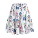 Cute Snowmen Celebrate New Year High Waist Skirt View1