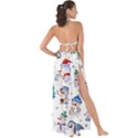 Cute Snowmen Celebrate New Year Maxi Chiffon Tie-Up Sarong View2