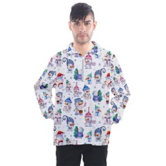 Cute Snowmen Celebrate New Year Men s Half Zip Pullover by SychEva